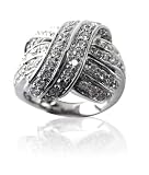 Diamond Crossover Ring in 18K White Gold