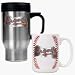 Atlanta Braves Stainless Steel Travel Mug and Gameball Ceramic Mug Set