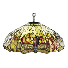 Dale Tiffany Amber Dragonfly Hanging Fixture