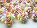 (100) Silk Light Rainbow Roses Flower Head - 1.75