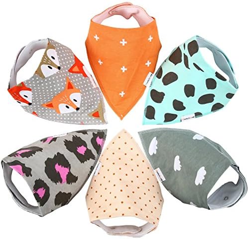 Baby Bandana Burp Bibs for Drooling and Teething 6 Pack Gift Set (Girls Soft)