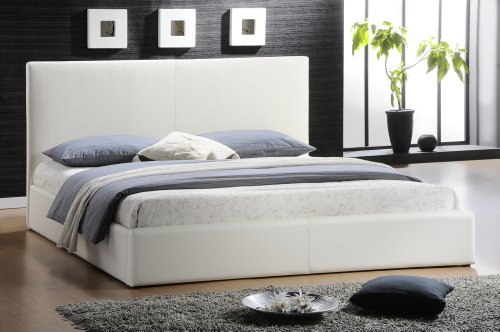 Doppel Bett Ehebett Kingsize Lederbett Bond Rindsleder wei&szlig; +Lattenrost in 180x200 cm Design Leder Doppelbett Betten Schlafzimmer M&ouml;bel 2011