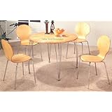 Set of 4 Lightweight & Stackable Natural Seat Muller Dining Chairs