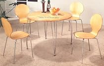 Set of 4 Lightweight & Stackable Natural Seat Muller Dining Chairs