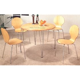 Set of 4 Lightweight and Stackable Natural Seat Muller Dining Chairs by visiondecor Furniture