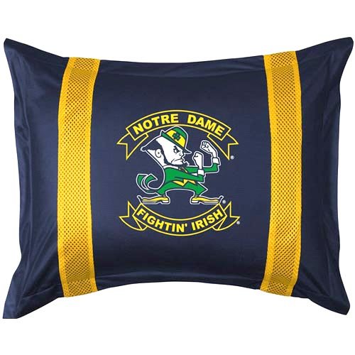 Notre Dame SIDELINES Jersey Material Pillow Sham
