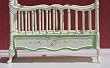SALE!!! Green Handpainted Dollhouse Miniature Canopy Crib