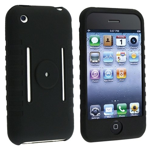 Black Silicone Skin Case for Apple iPhone 3GS 16GB / 32GB