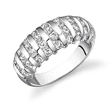 Forever Classic: Sterling Silver Designer Inspired White CZ Diamond Engagement Ring