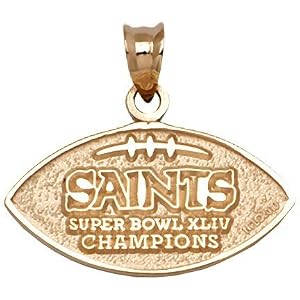 Buy New Orleans Saints Super Bowl XLIV Champions 10K Gold 2-Sided Football Charm