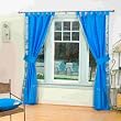 Indo Blue Tab Top Sari Sheer Curtain (43 in. x 84 in.) with matching tieback