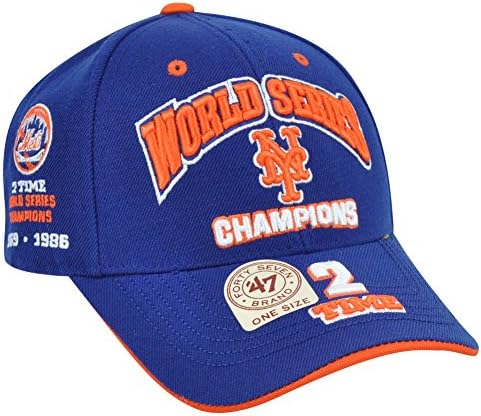 MLB '47 Brand New York Mets Dominion World Series Champions 2 Time Champ Hat Cap