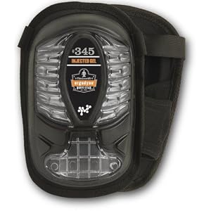 ProFlex 345 Long Cap Injected Gel Knee Pad, Black by Ergodyne