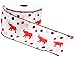Caffco International XR442385 Wired Satin Ribbon, 2-Inches Wide, 30-Feet Long, Elephants and Dots