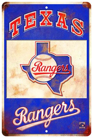 Texas Rangers Retro Sign 8 X 12