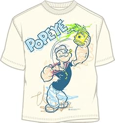 Popeye the Sailorman Crayon White T-shirt Tee