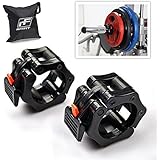 Ritfit Pair of 2" Inch Pro ABS Locking Olympic Workout Professional Quality Barbell with Quick Release Red Secure Snap Latch For 2-Inch Diameter Size Olympic Bars Set Of 2 Clamps (Free Carry Case Included !!!)