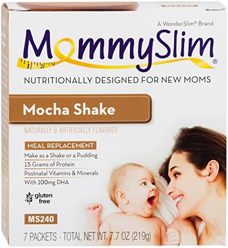 MommySlim Post-Partum Protein Meal Replacement Shakes for Women - Mocha (7 Servings/Box)