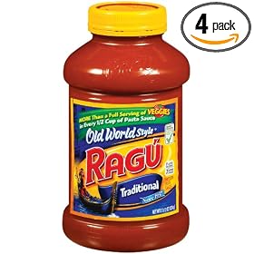 Ragu Pasta Sauce, Old World Style, Traditional, 45-Ounce Bottles (Pack of 4)