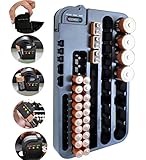 Yutaoz Battery Organizer(hold up to 72 Batteries) with Removable Battery Tester (black)