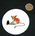 3" button / pin printed with toy, chu-chu, subway, mouse, engine, train