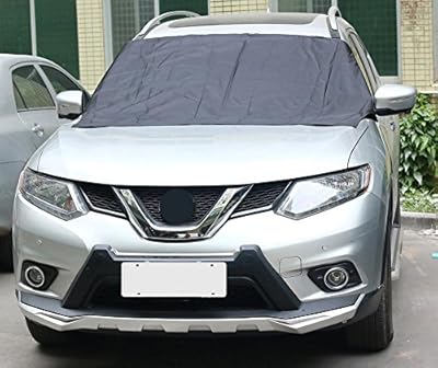 Magnetic Windshield Sun Shade Waterproof Winter Ice Snow Shield Cover Car Front Windscreen Rain Frost Sunshade Cool Down Interior Temperature for All Sizes SUV CRV RV Easy Use