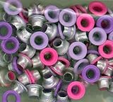 EyeLets Etc 1/8 Inch Round Top Painted Eyelets Purple Color Assortment, Pack of 100