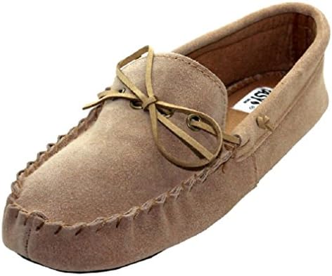Men's Moccasins Rubber Sole, Cushioned Slightly House Slippers - Available In: BLACK / BROWN / BEIGE (13, Beige)