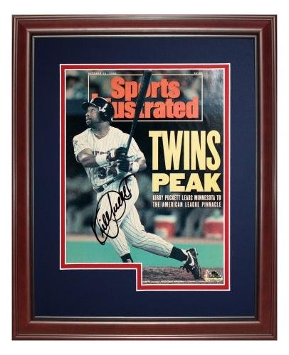 Kirby Puckett Autographed Minnesota Twins (10/21/91) Deluxe Framed Sports Illustrated Magazine - Autographed MLB Magazines