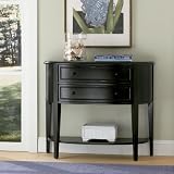 Powell Antique Black with Sand Through Terra Cotta Demilune Console Table