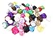 Cloris Pack of 50 Assorted Colors Handmade Mini Fabric Roses Flowers for DIY Headbands Clips