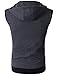 Zeger Men Zip Up Hoodies Kangaroo Pocket Hoodie Casual Hooded Vest,Dark Gray,Large