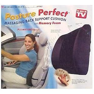 Posture Perfect Massaging Back Support Cushion With Memory Foam-Your Seat Solution