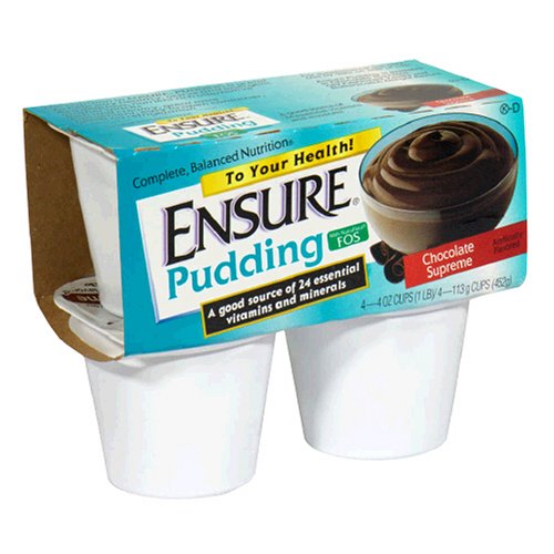Ensure Pudding, Creamy Milk Chocolate, 4-Ounce Cups in 4-Count Packages (Pack of 12)