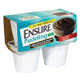 Ensure Pudding with NutraFlora FOS, Chocolate Supreme, 4 - 4 oz (113 g) cups [1 lb (452 g)]
