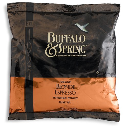 Buffalo & Spring Blonde Espresso Decaf, Intense Roast, Whole Bean Coffee, 2-Pound Bag by Decaf Espresso Roast