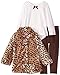 Nannette Little Girls' 3 Piece Leopard Printed Faux Fur Jacket and Legging Set