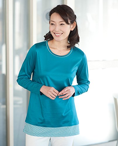 [ハッシュパピー]Hush Puppies(ハッシュパピー)ボーダー裾切替　長袖カットソー