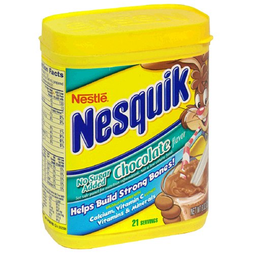 Nesquik Chocolate Powder, No Sugar Added, 8-Ounce Units (Pack of 4) by Nesquik