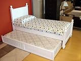 Solid Pine Twin Bed with Trundle White