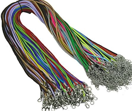 Satin Silk Mixed Color Necklace Cord 2.0mm/20'' with Extension Chain Lead&amp;nickel Free 100 pcs