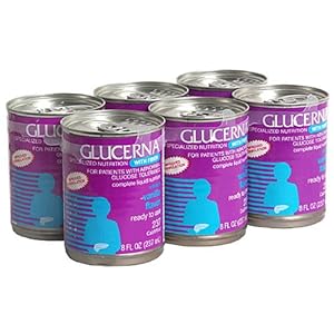 Glucerna Specialized  Nutrition with Fiber for Patients with Abnormal Glucose Intolerance, Ready to Use, Vanilla, 8-Ounce (Pack of 24)