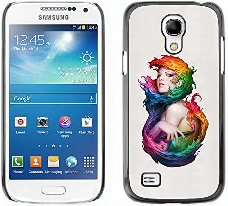 DesignCase Premium Slim PC / Aluminium Case Cover Armor Shell - Colorful Woman - Samsung Galaxy S4 Mini