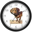 Dachshund (Shorthaired) Dog Wall Clock by WatchBuddy Timepieces (White Frame)