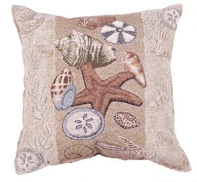 Seashell Collection Beachside Decorative Throw Pillow 17