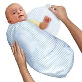 Kiddopotamus SwaddleMe 100% Cotton Flannel Large, Blue Gingham