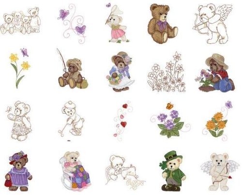 Brother PES Embroidery Machine Card BEARY ADORABLE 