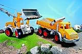 Eigenschaften Wader Quality Toys / Wader 38456 ConsTruck Kipper 3 Achsen und Schaufellader