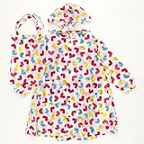 キッズフォーレ Kids Foret レインコート ハート ホワイトマルチ 手提げ袋付き (L(120cm))