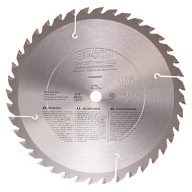 Bosch PRO1040GP 10-Inch 40 Tooth ATB General Purpose Saw Blade with 5/8-Inch Arbor